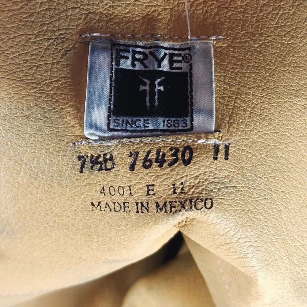 FRYE Women's Melissa Back Zip US 7,5B Black Leather Button Tall Riding Boots